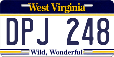 WV license plate DPJ248