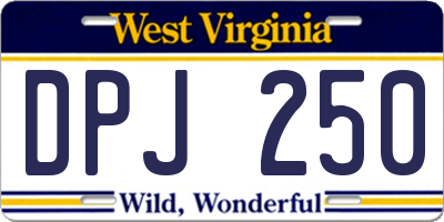 WV license plate DPJ250