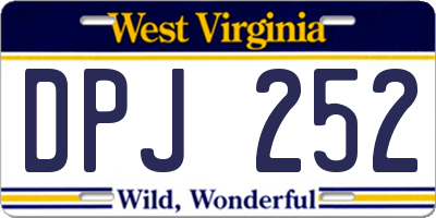WV license plate DPJ252