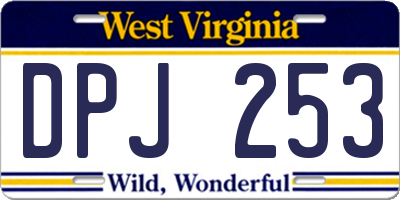 WV license plate DPJ253