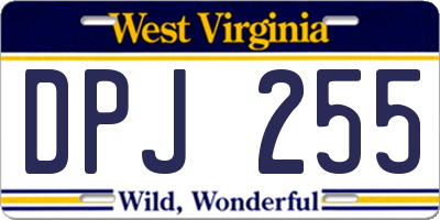 WV license plate DPJ255