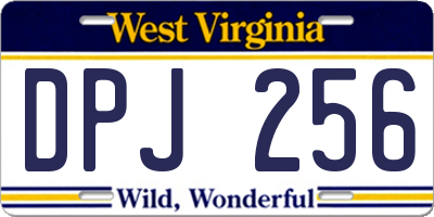 WV license plate DPJ256