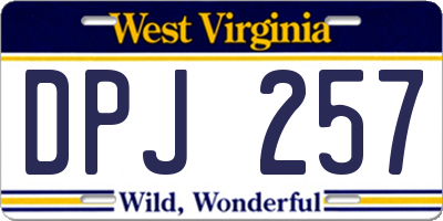 WV license plate DPJ257