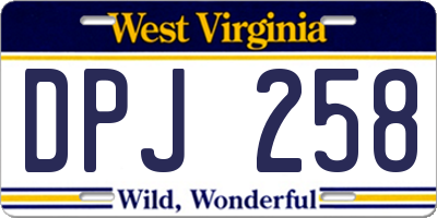 WV license plate DPJ258