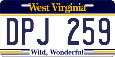 WV license plate DPJ259