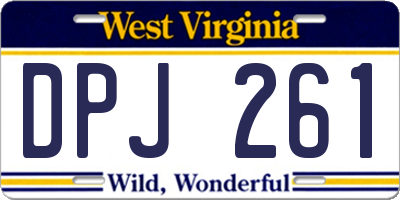 WV license plate DPJ261