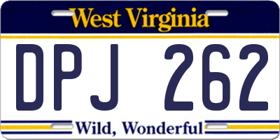 WV license plate DPJ262