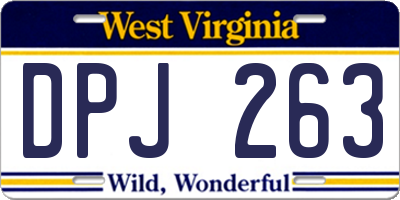 WV license plate DPJ263