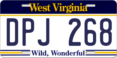 WV license plate DPJ268