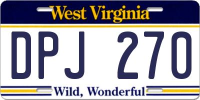 WV license plate DPJ270