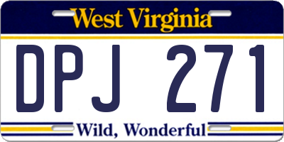 WV license plate DPJ271