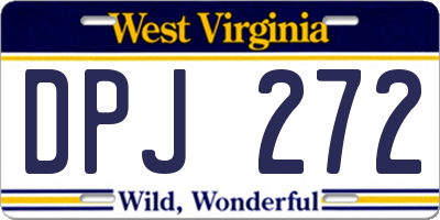 WV license plate DPJ272