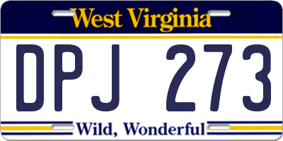 WV license plate DPJ273