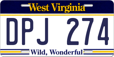 WV license plate DPJ274