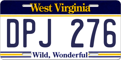 WV license plate DPJ276