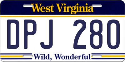 WV license plate DPJ280