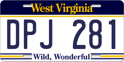 WV license plate DPJ281