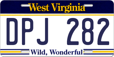 WV license plate DPJ282