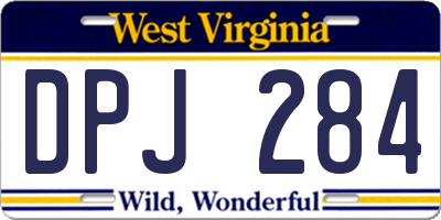 WV license plate DPJ284