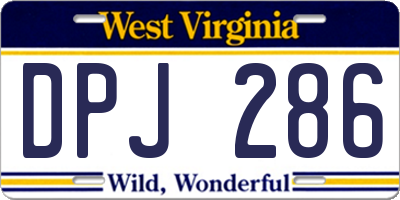 WV license plate DPJ286