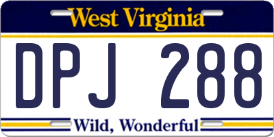 WV license plate DPJ288
