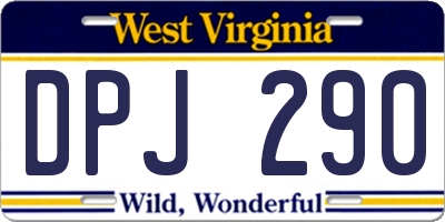 WV license plate DPJ290