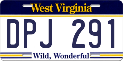 WV license plate DPJ291