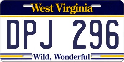WV license plate DPJ296