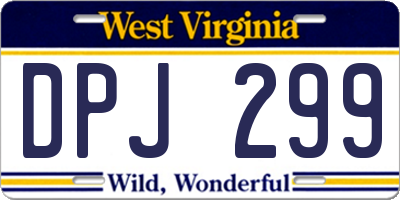 WV license plate DPJ299