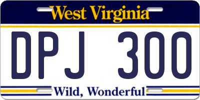 WV license plate DPJ300