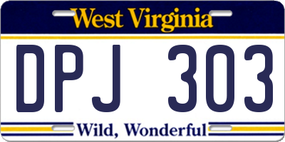 WV license plate DPJ303