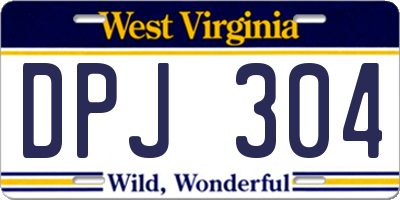 WV license plate DPJ304