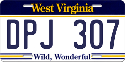 WV license plate DPJ307
