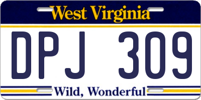 WV license plate DPJ309