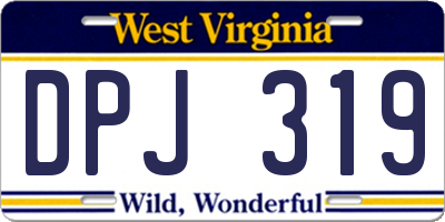 WV license plate DPJ319