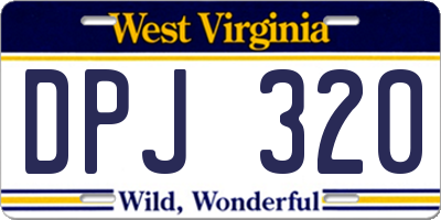WV license plate DPJ320