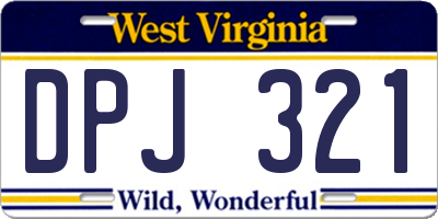WV license plate DPJ321