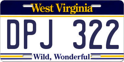 WV license plate DPJ322