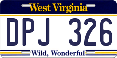 WV license plate DPJ326