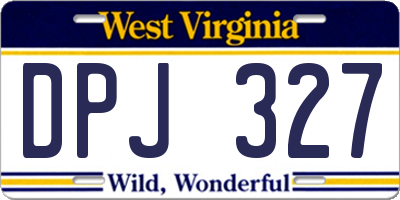 WV license plate DPJ327