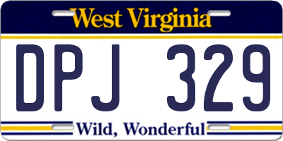WV license plate DPJ329