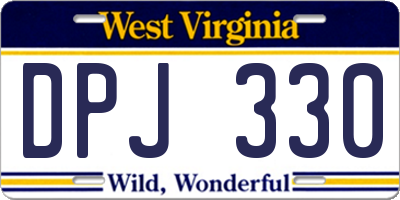 WV license plate DPJ330