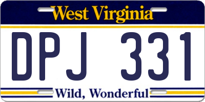 WV license plate DPJ331