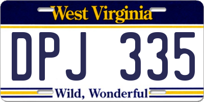 WV license plate DPJ335