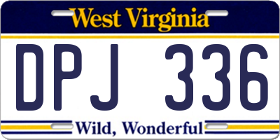 WV license plate DPJ336