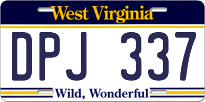 WV license plate DPJ337