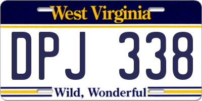 WV license plate DPJ338