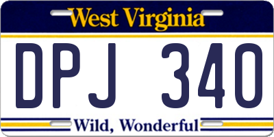 WV license plate DPJ340