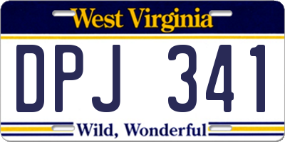 WV license plate DPJ341