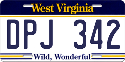 WV license plate DPJ342